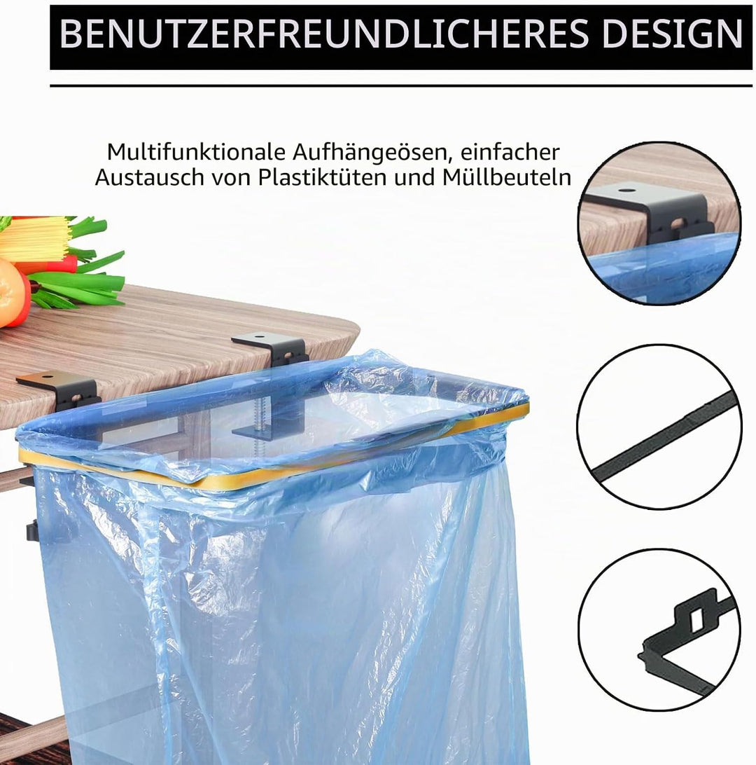 Müllsackständer, Tragbare Mülleimer aus Edelstahl, Müllsackhalter für Schränke, Müllbeutelhalter zum