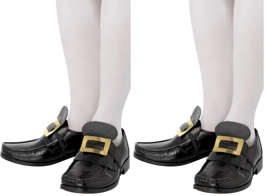 Smiffys Tales of Old England Kollektion, Metall-Schuhschnalle, Gold, mit Gummiband Halloween (Packun