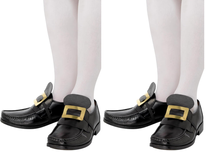 Smiffys Tales of Old England Kollektion, Metall-Schuhschnalle, Gold, mit Gummiband Halloween (Packun