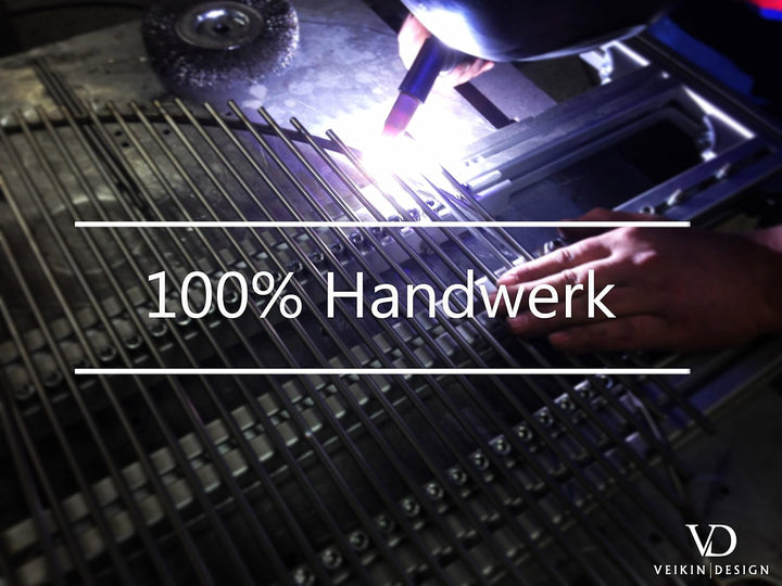VEIKIN DESIGN Edelstahl Grillrost mit Reling Ø 80 cm, Grillrost Rund für Schwenkgrill, Massive Ausfü