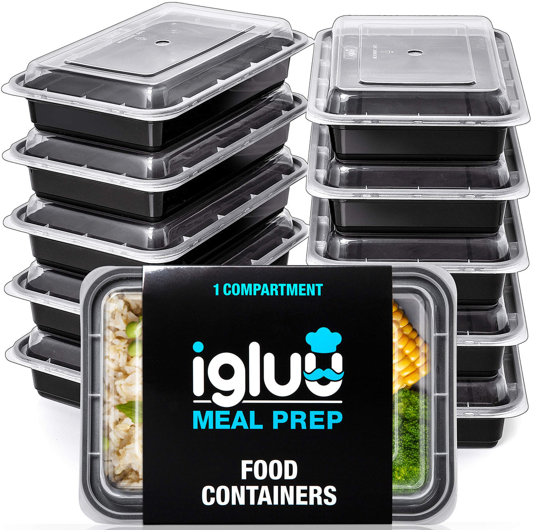 [30er Pack] 1-Fach Meal Prep Container Von Igluu - Essensbox, Lunchbox Mikrowellengeeignet, Spülmasc