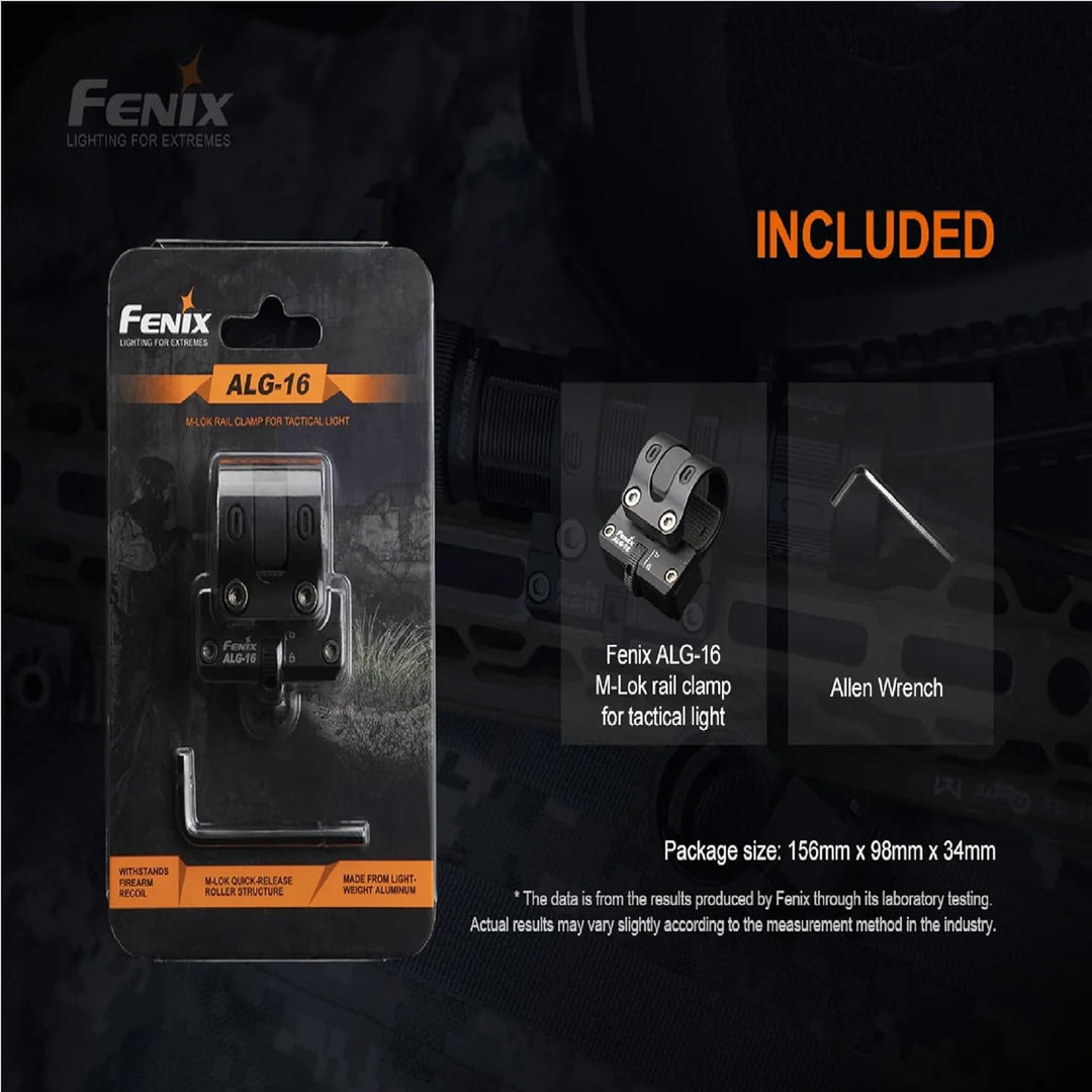 fenix MLOK Taschenlampenhalterung für Taschenlampen mit Körperdurchmesser 23-25, 4 mm, Schwarz, ‎4 x