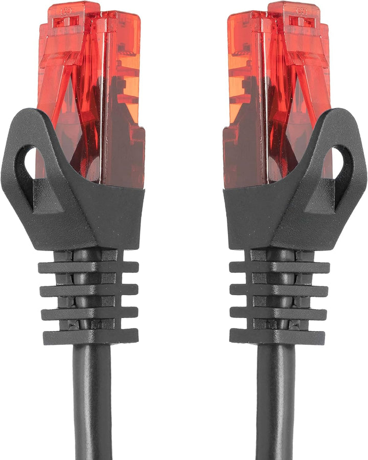 BIGtec - 10 Stück - 15m Gigabit Netzwerkkabel Patchkabel Ethernet LAN DSL Patch Kabel schwarz ( 2x R