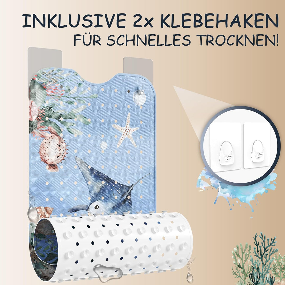 Badewannenmatte Kinder rutschfest [100x40cm] - Antirutschmatte Badewanne BPA frei - Badematte Kinder