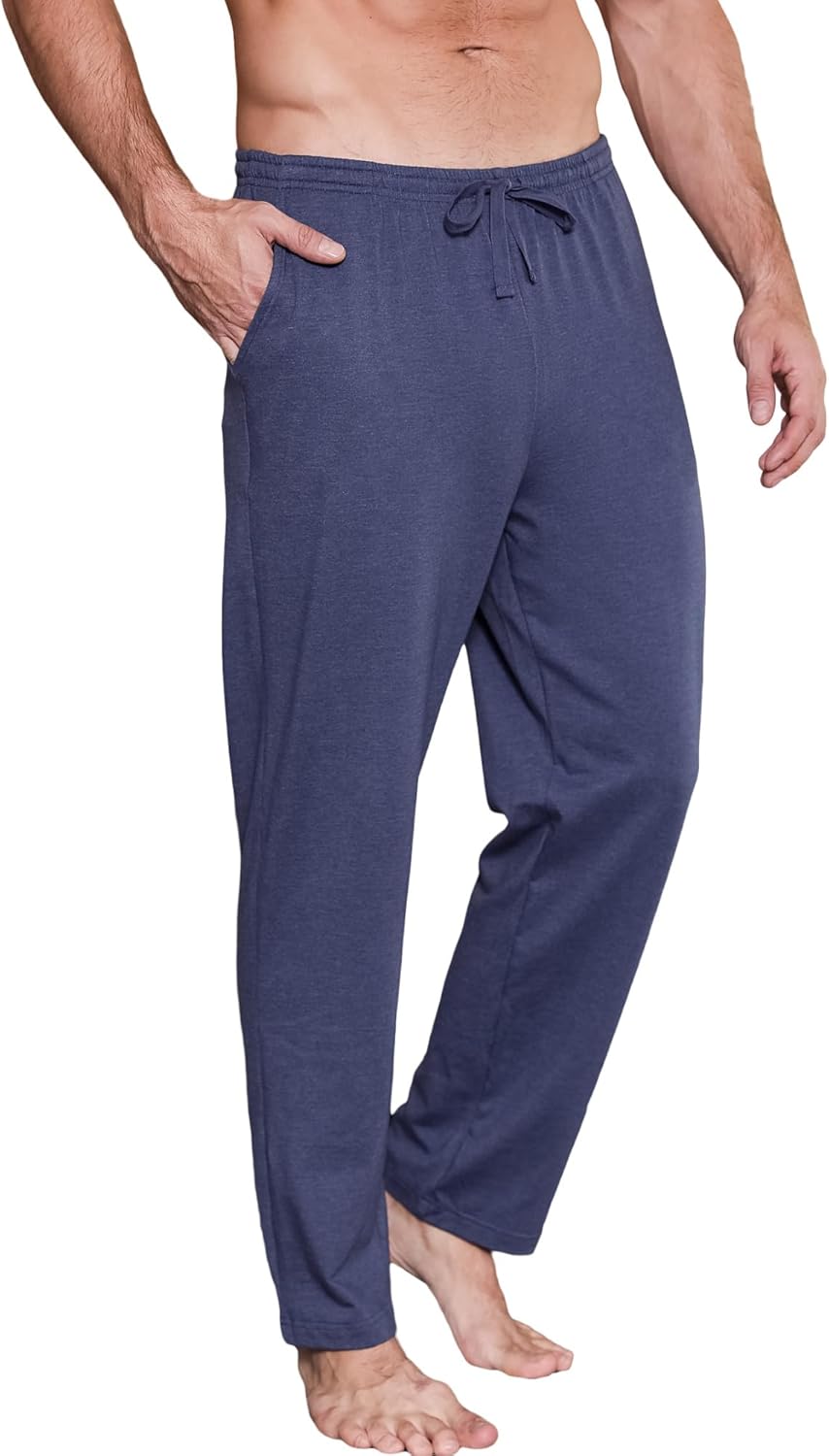 2er-Pack Schlafanzughose Herren Lang Leichte Pyjamahose aus Baumwolle Loungewear Hosen Schlafhose Fr