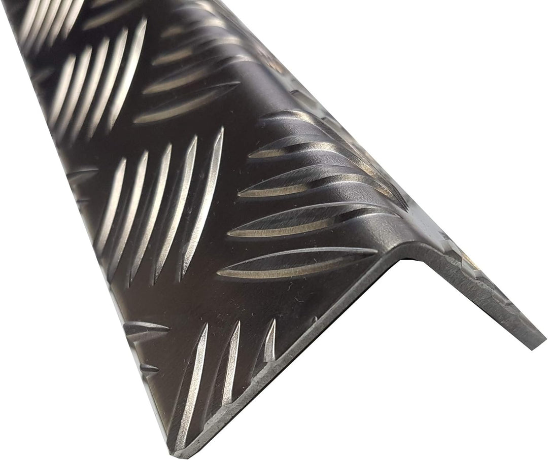 Aluminium Winkelprofil, Kantenprofil, 2000mm Aluwinkel 70x40 mm Schenkelinnenmass aus Alu Riffelblec