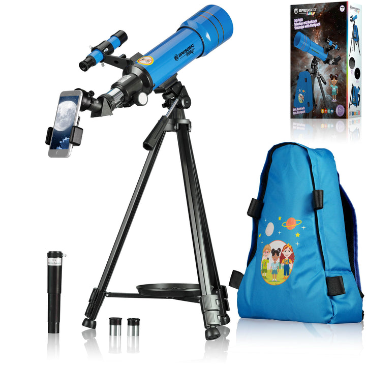 Bresser Junior Kinderteleskop 70/400 Linsenteleskop für Kinder ab 8 Jahren, Astronomie Einsteiger, T