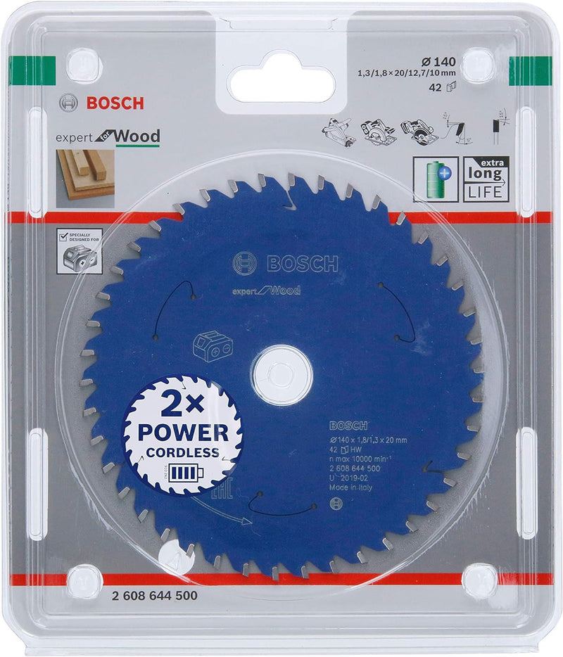 Bosch Accessories 1x Kreissägeblatt Expert for Wood (Holz, Sägeblatt Ø 140 x 20 x 1,8 mm, 42 Zähne,