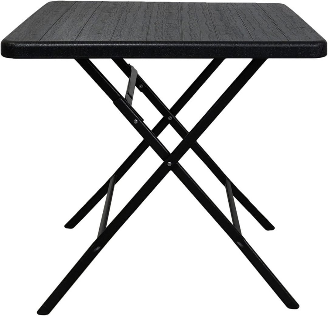 CHEFGASTRO Balkontisch klappbar 78x78cm Gartentisch wetterfest 4 Personen Kunststoff Holz Optik Schw