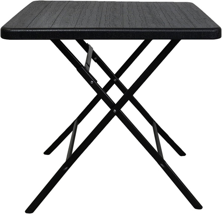 CHEFGASTRO Balkontisch klappbar 78x78cm Gartentisch wetterfest 4 Personen Kunststoff Holz Optik Schw
