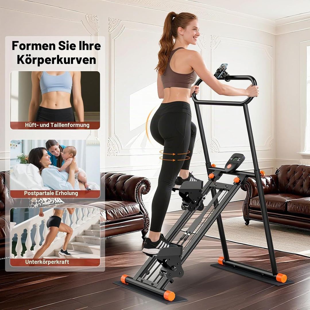 Treppenstepper für Heim-Fitnessübungen, faltbarer Treppenmeister, vertikale Klettermaschine mit vers