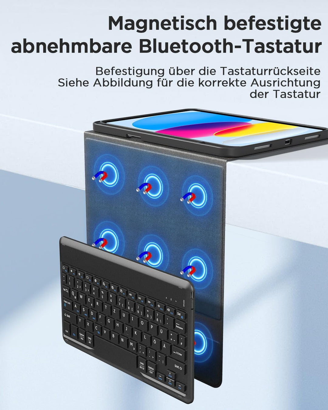 EasyAcc iPad 11 (A16) / 10 Generation Hülle mit Tastatur 11/10,9 Zoll 2025/2022 (A2696/ A2757/ A2777