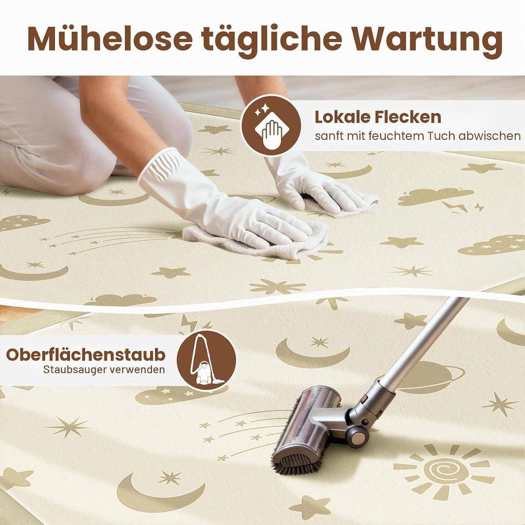 Teppich Krabbelmatte Baby 150x180x3cm, Spielmatte Krabbeldecke Turnmatte Spielteppich für Baby Kinde