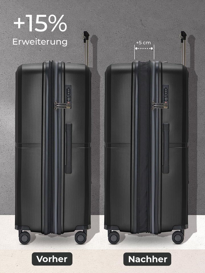 Pactastic Ultraleicht Hartschalen Check-in Koffer | Grosser XL Trolley 50 x 32 x 76 cm | von 101 Lit