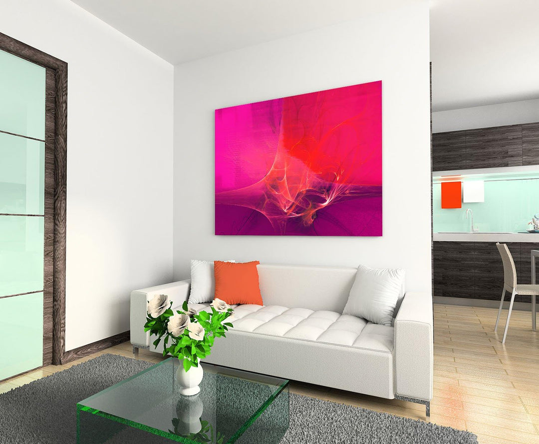 Paul Sinus Art 60x80cm Abstrakt028_Leinwandbild knallig pink Fuchsia brombeer Abstrakte Kunst Kunstd