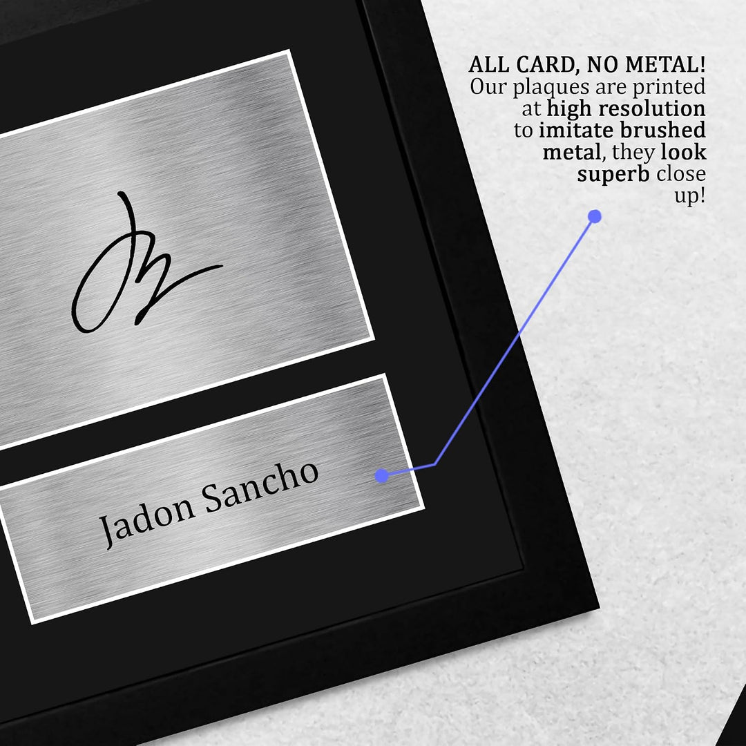 HWC Trading FR A4 Jadon Sancho Gifts Autogramm-Bild für Fussballfans und Fans, gerahmt, A4 (gerahmt)