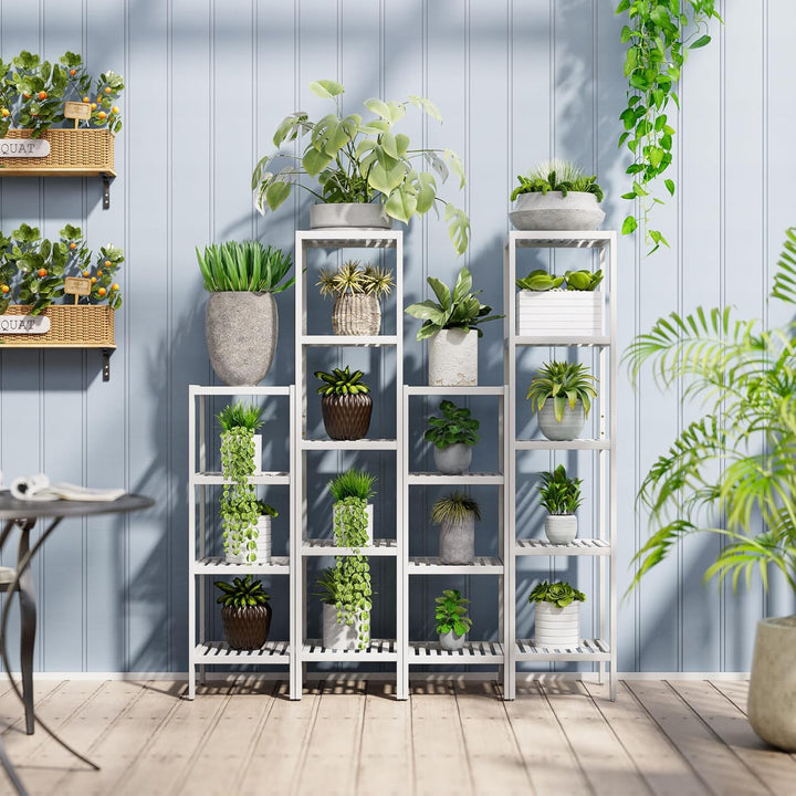 SMIBUY Badezimmer-Aufbewahrungsregal, 4 Ebenen, Bambusregal, Organizer, multifunktionales Regal für