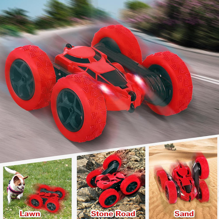 Ferngesteuertes Auto, 90 Min Spielzeit, 2.4Ghz Doppelseitig 360° drehbare RC Stunt Crawler mit Schei