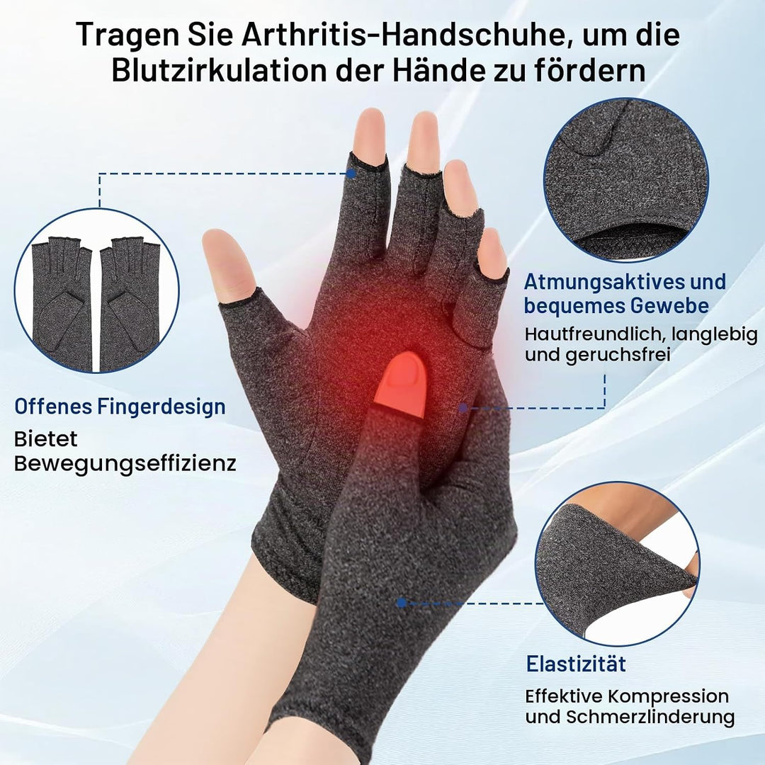 4 Paar Arthritis Handschuhe (Rosa + Lila + Grau + Schwarz, M) | Kompressionshandschuhe für Rheumatoi