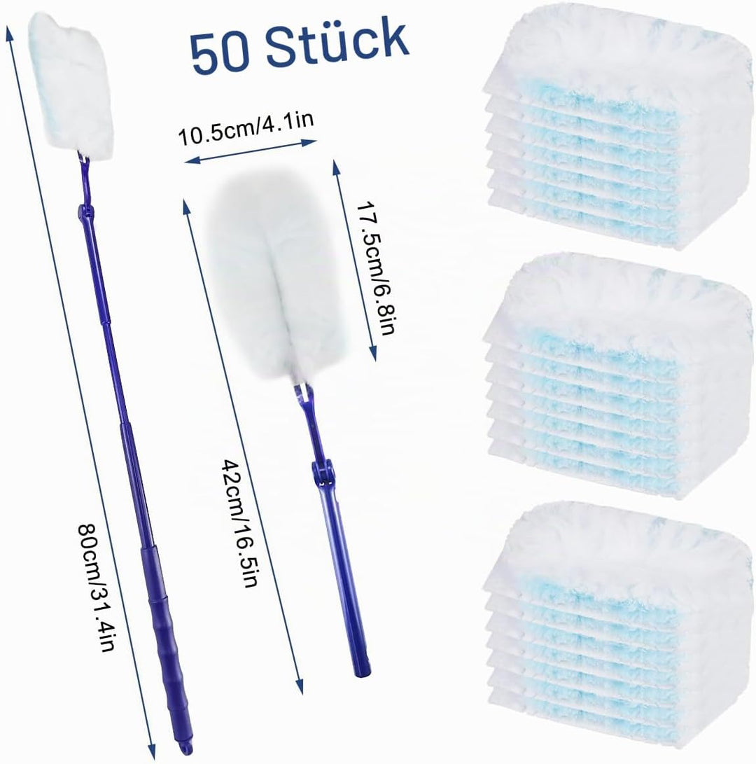 51 Stück für Swiffer Staubwedel Ersatz-Set, Staubfangdecken für Swiffer Duster, Staubfänger, mit 1 S