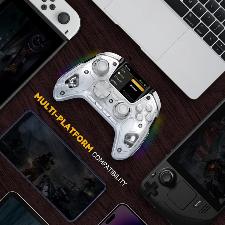 ManbaOne Interactive Screen Wireless Gaming Controller für PC/Switch/Switch 2/iOS/Android,Hall-Effek
