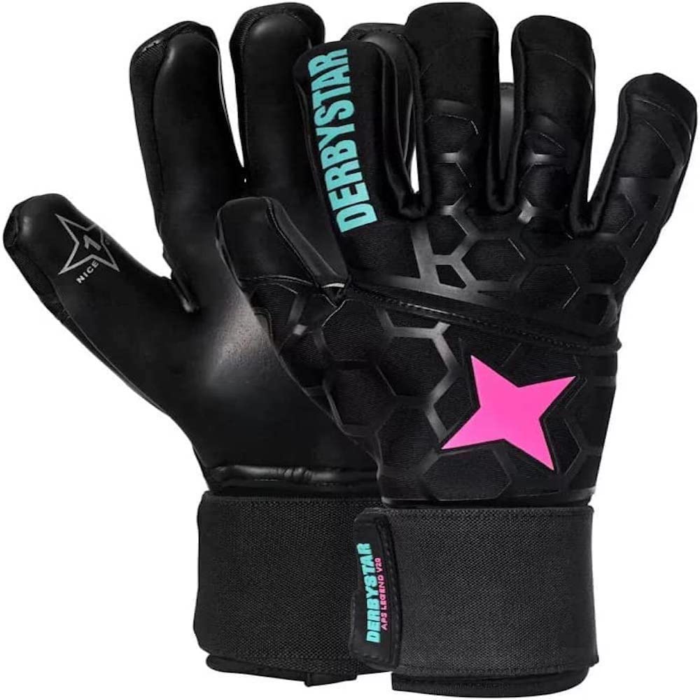 Derbystar Herren Aps Legend V20 Handschuhe 8.5 Schwarz Pink Grün, 8.5 Schwarz Pink Grün