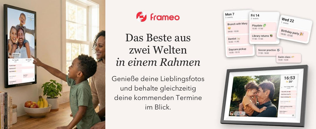 Cytem Digitaler Bilderrahmen 15.6 Zoll mit WLAN &amp; Frameo, Anti-Glare Matt, 64GB Speicher, Bewegungss