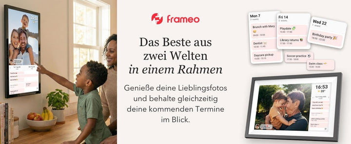Cytem Digitaler Bilderrahmen 15.6 Zoll mit WLAN &amp; Frameo, Anti-Glare Matt, 64GB Speicher, Bewegungss