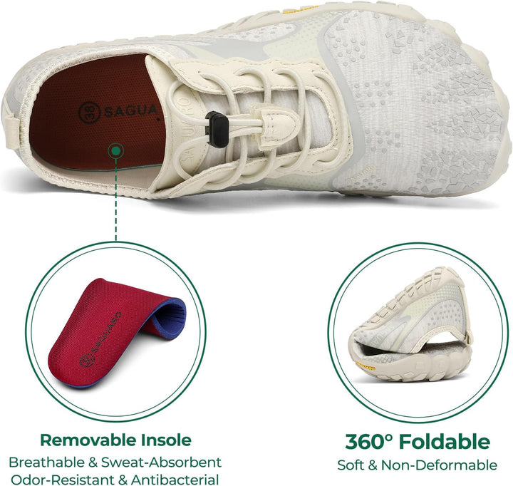SAGUARO Herren Damen Barfussschuhe - Atmungsaktiv rutschfest Barfussschuhe - mit Breite Zehenbox und