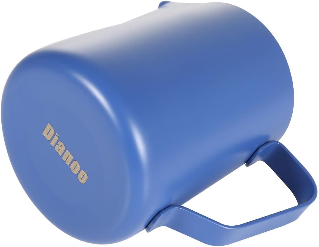 Milchaufschäumkrug – Dampfkrug aus Edelstahl für Espresso, Latte Art Tasse, Kaffee – 600 ml Dunkelbl