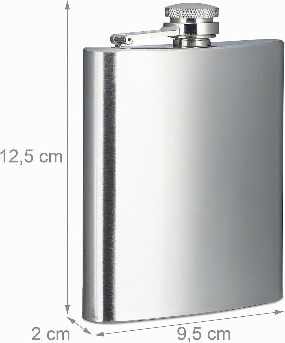 Relaxdays Flachmann 10er Set, 200 ml, Edelstahl Schnapsbehälter für unterwegs, Taschenflasche Schrau