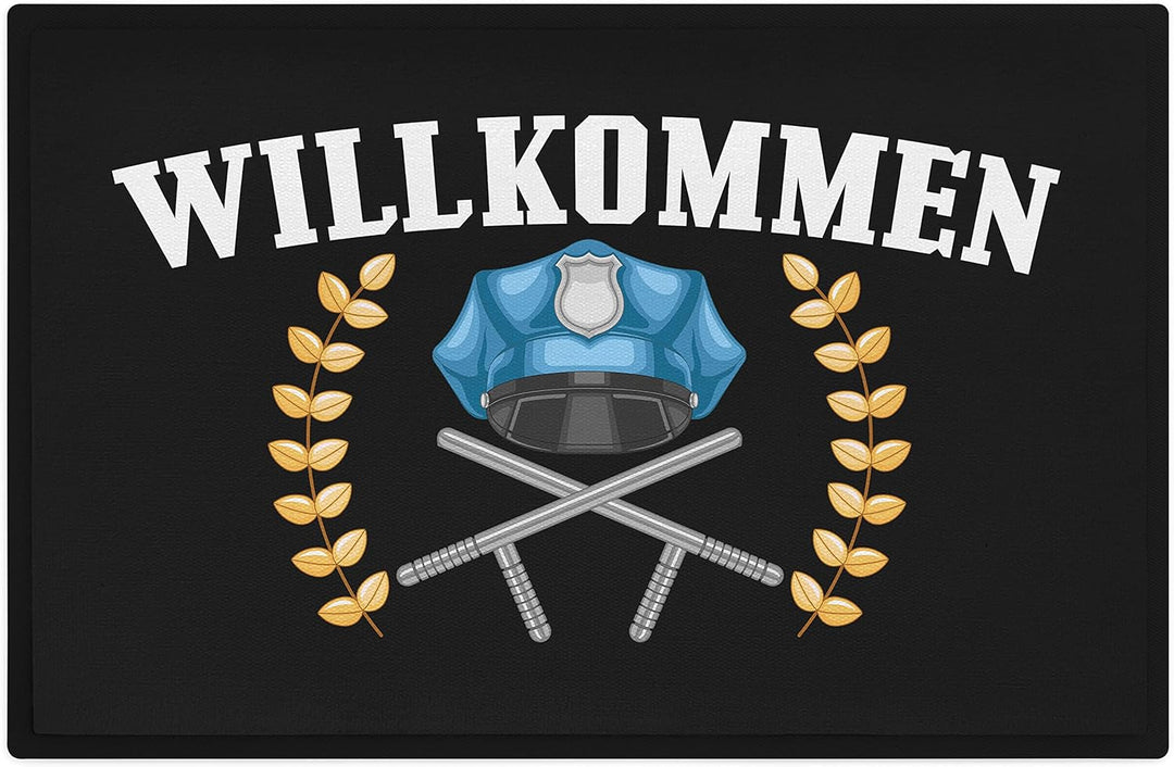 Trendation - Willkommen Fussmatte Grafik Schmutzfangmatte Geschenk Aussen Innenbereich 60x40 cm Wasc