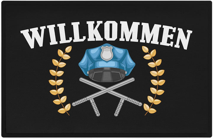 Trendation - Willkommen Fussmatte Grafik Schmutzfangmatte Geschenk Aussen Innenbereich 60x40 cm Wasc