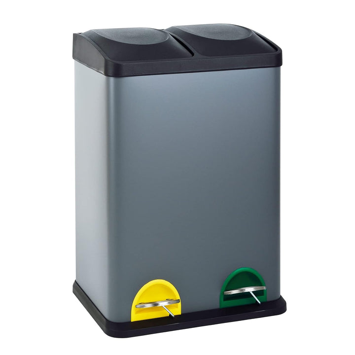 SVITA TC2X20 Küchen-Eimer 40Liter Fassungsvermögen 2x20L Abfalleimer 2er-Mülleimer Mülltrennung Tret