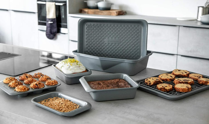 MasterClass Smart Ceramic Roasting Tins mit PTFE-, PFOA- und BPA-freier Antihaftbeschichtung, Karbon