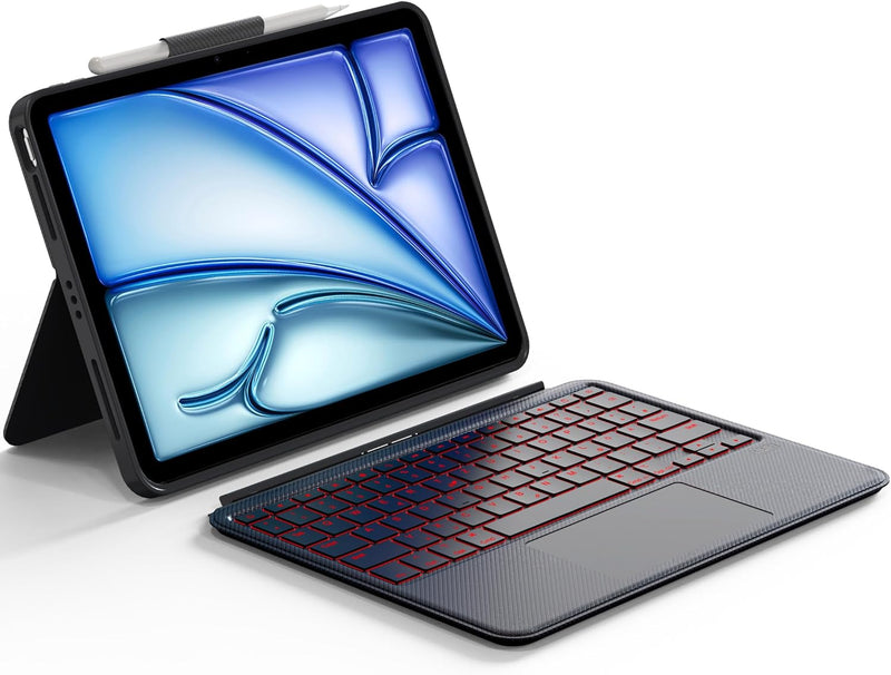CACOE Tastatur Hülle Kompatibel mit iPad Air (4. und 5. 6. gen - 2020, 2022, 2024) 11/10.9 Zoll, iPa