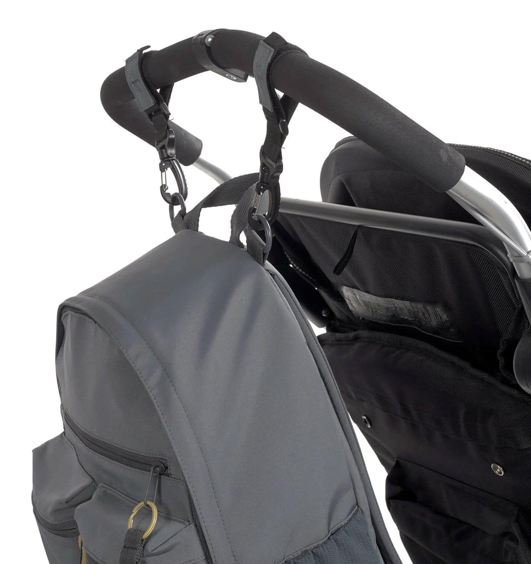 LÄSSIG Baby Wickelrucksack mit Wickelunterlage, Kinderwagenbefestigung/Casual Urban Backpack anthrac