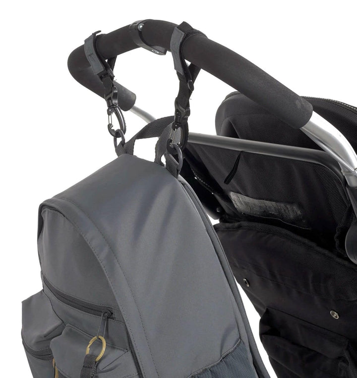 LÄSSIG Baby Wickelrucksack mit Wickelunterlage, Kinderwagenbefestigung/Casual Urban Backpack anthrac