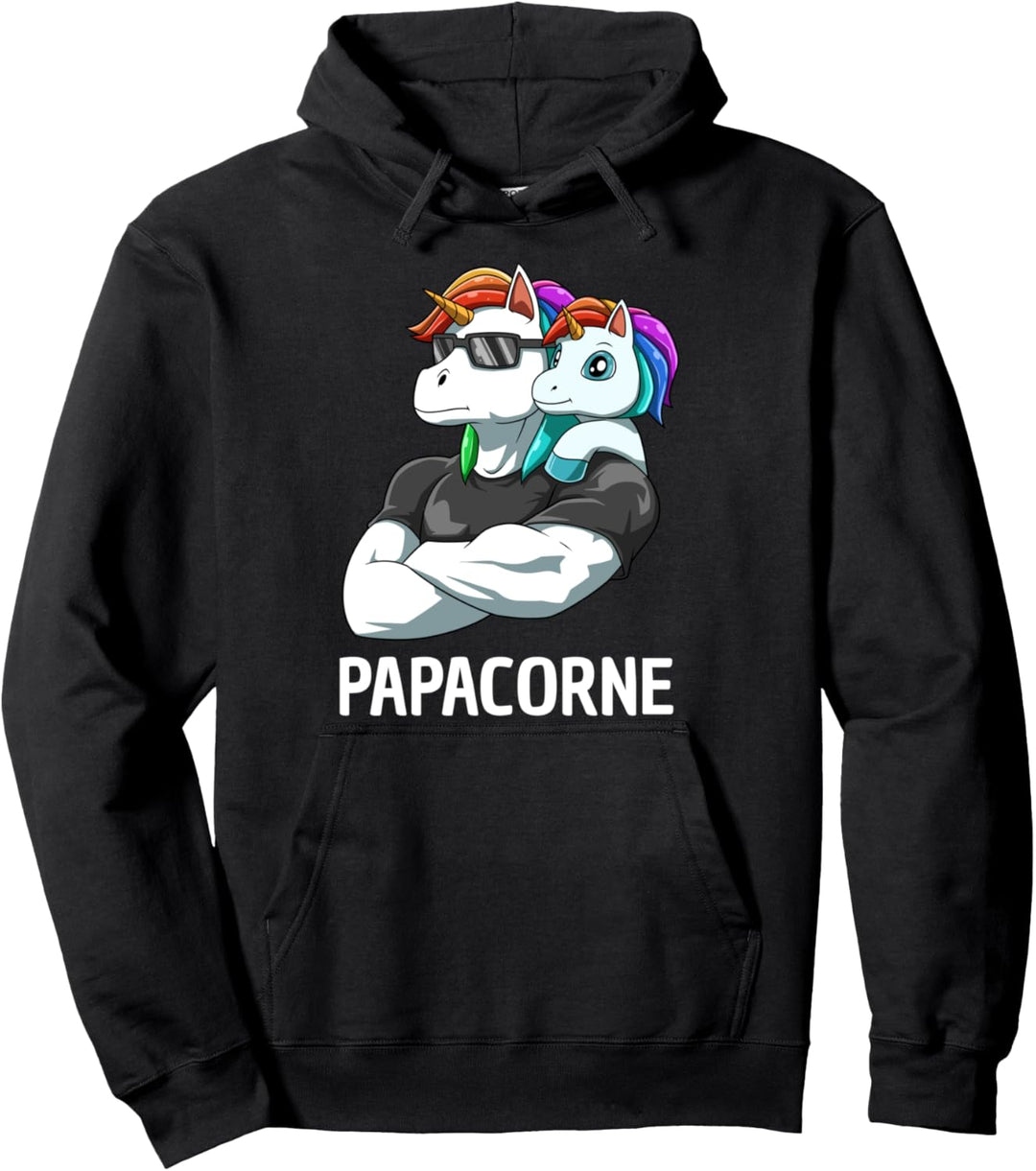 Papacorn Einhorn Vater Mädchen Pullover Hoodie