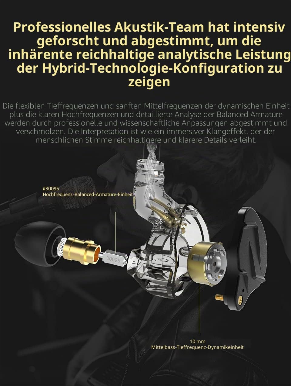 CCA KZ ZSN Pro X In Ear Kopfhörer 1BA 1DD Stereo Earbuds Kopfhörer HiFi Sport Gaming 3.5 mm Wagenheb