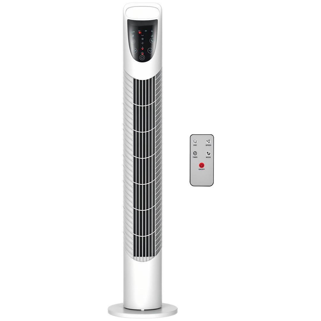 HOMCOM Turmventilator leise mit Fernbedienung, 78,5 cm Standventilator Ventilator mit 70° Oszillatio