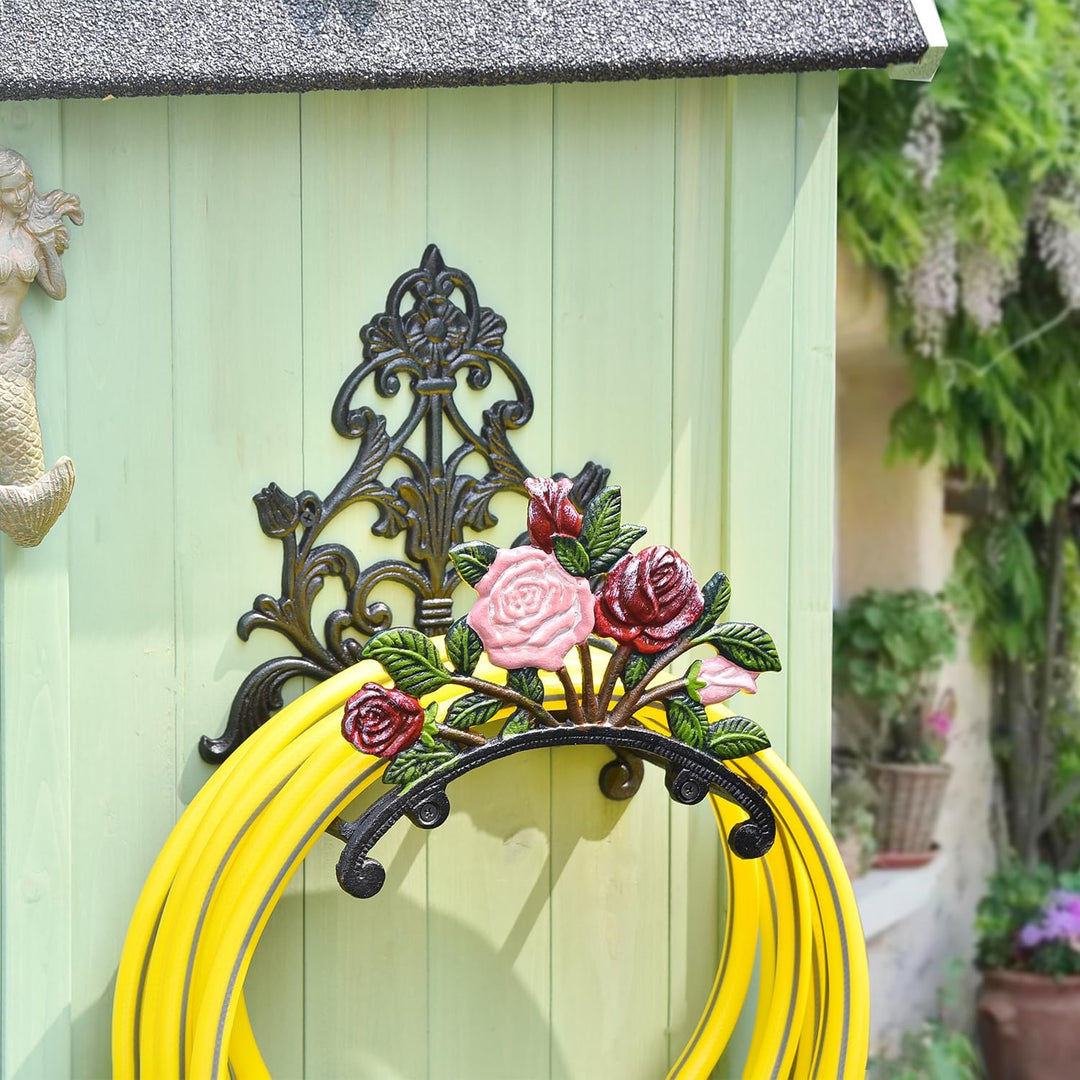 Sungmor Gartenschlauchhalter aus Gusseisen - Wand-Wasserschlauchhalter - Dekoration Hängender Schlau