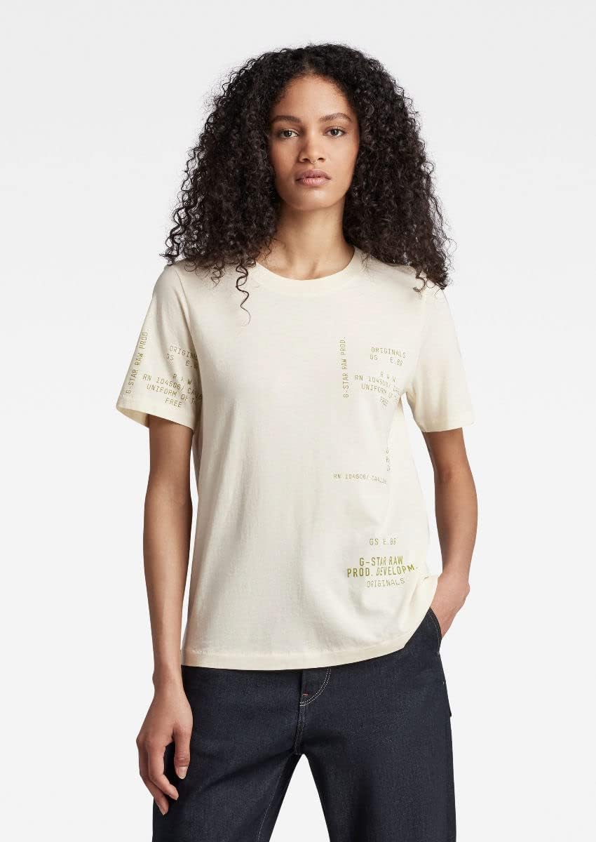 G-STAR RAW Damen Type Face Graphic Top Tops XXS Weiss (Papyrus D22337-4107-d113), XXS Weiss (Papyrus