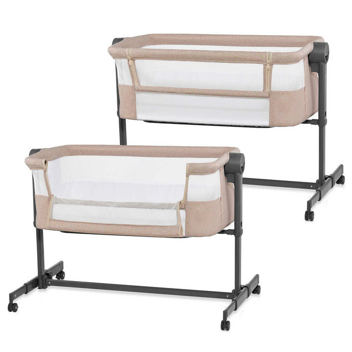 Kinderkraft NESTEE UP 2 Beistellbett 2 in 1, Kinderreisebett mit Matratze Laken, 5-stufige Matratzen