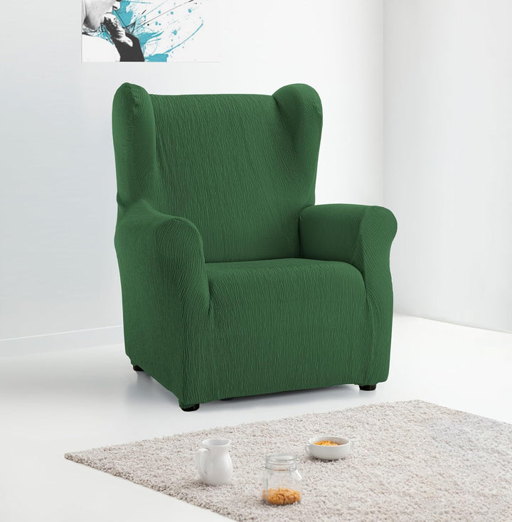 Martina Home Emilia Tasche Sillón Orejero, Stoff, Flaschengrün, 33 x 8 x 42 cm Elegantes Flaschengrü
