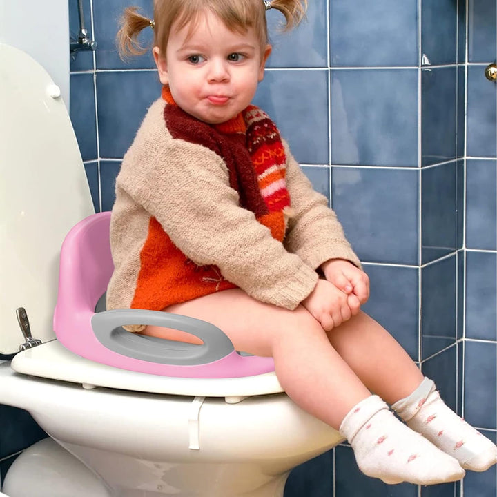 Toilettensitz Kinder Toilettenaufsatz mit PU Gepolstert und Spritzschutz WC Sitz Klositz Toilettentr