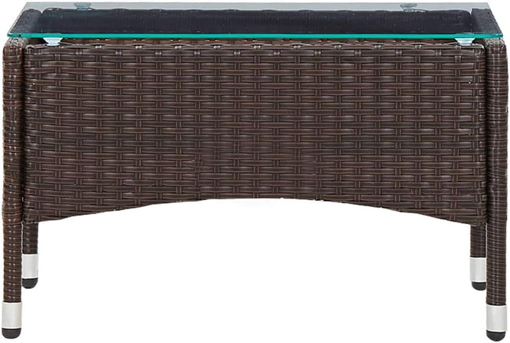 Tidyard Couchtisch Gartentisch Tisch Beistelltisch 60 x 40 x 36 cm aus wetterfestem Rattan ist pfleg