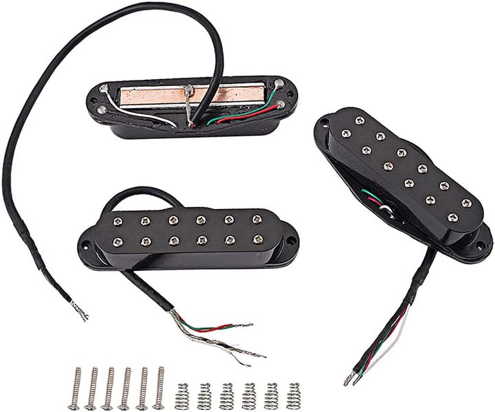 Alnicov Mini-Humbucker-Tonabnehmer für Gitarre, Hals, Mittelsteg, SSS-Tonabnehmer, Set für Stratocas