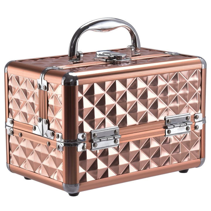 COSTWAY Beauty Case Schminkkoffer Kosmetikkoffer, Schmuckkoffer 23 x 15 x 18cm, Friseurkoffer mit Sp