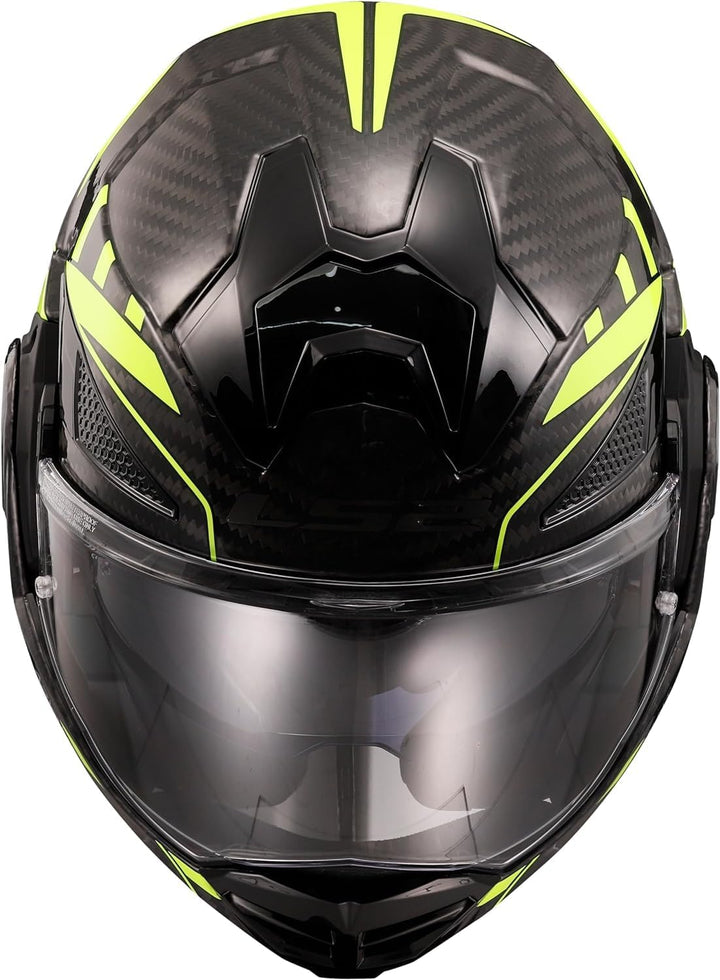 LS2, Klapphelm Motorrad ADVANT X Carbon Future Gloss H-V Yellow, XXL, XXL